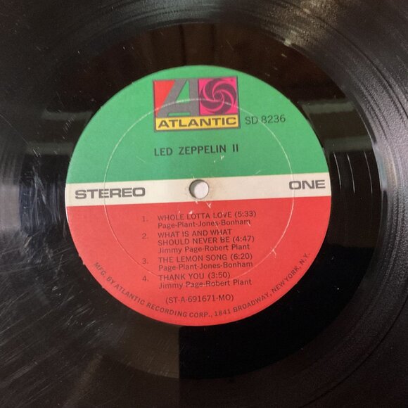 Led Zeppelin II Vinyl Album Atlantic Stereo 12" Record Gold Record Award 1969 VG - Picture 7 of 10
